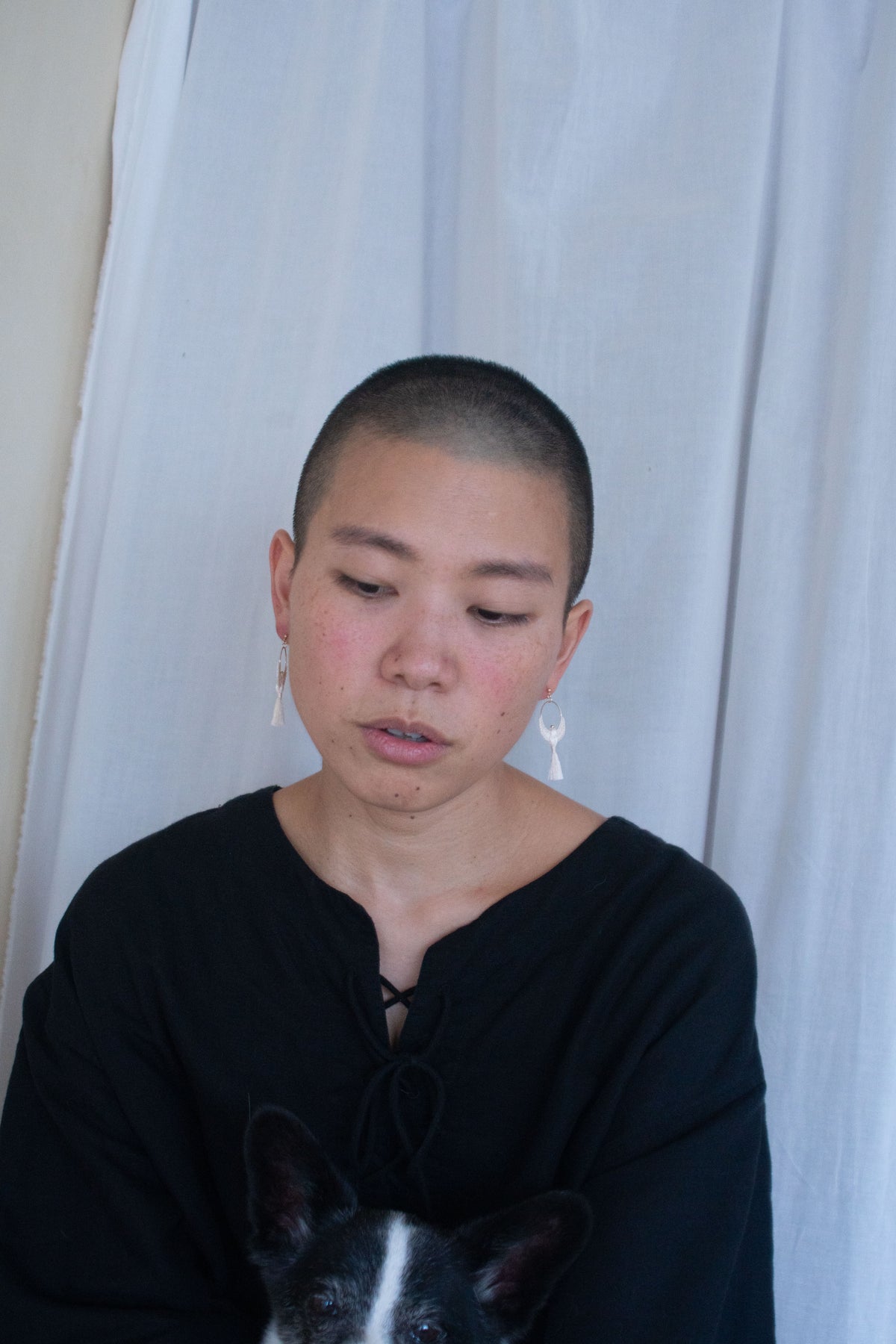 小さな鳥の耳飾り | 生成り