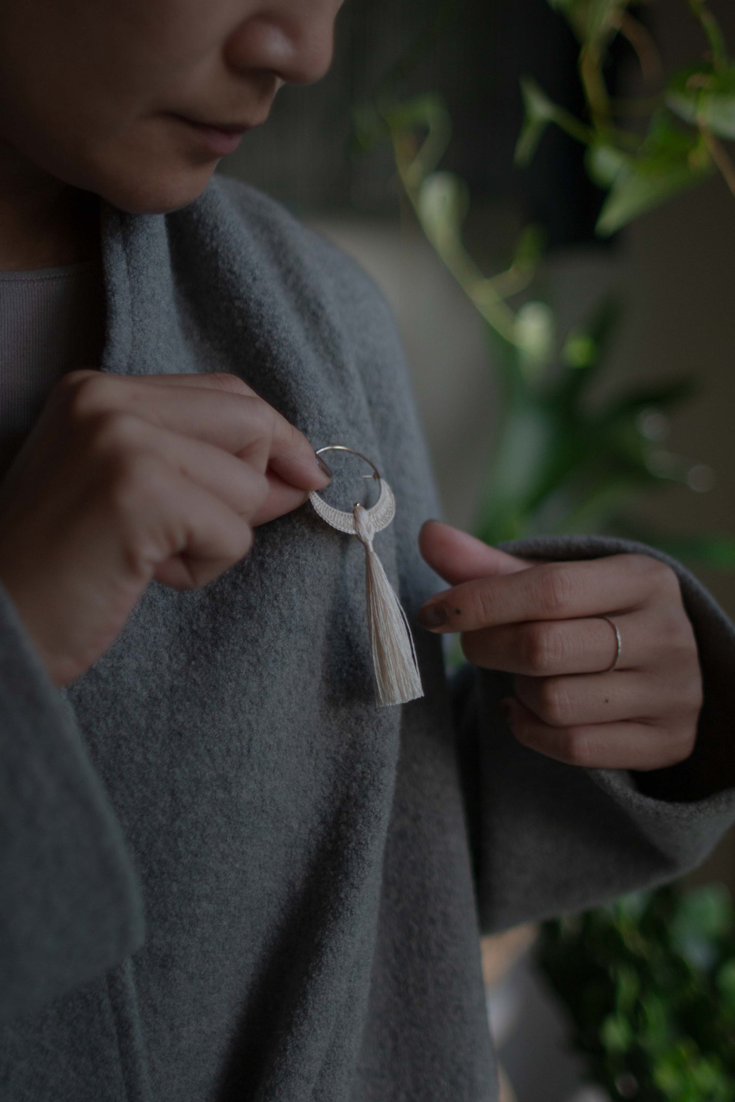 鳥のブローチ | 生成り